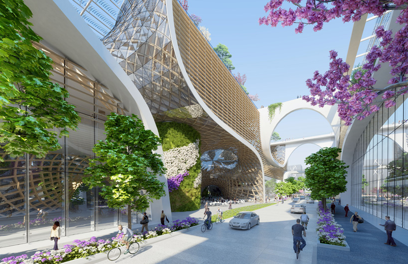 Illustration for article titled This Futuristic Megamall Wants to Make Shopping Eco-Friendly